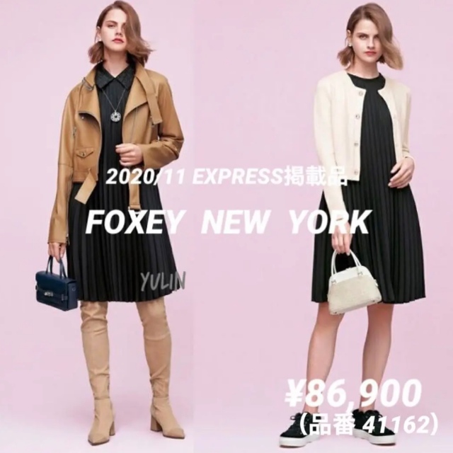 ひざ丈ワンピース 極美品 ¥86,900 2020年11月FOXEY ホリデープリーツ 40 42