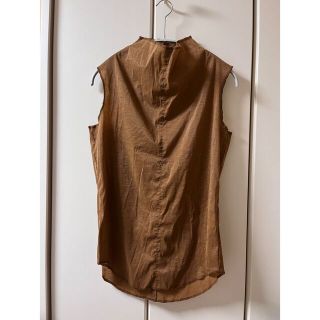 マメ(mame)のMURRAL STRETCH SHEER SLEEVELESS TOP (カットソー(半袖/袖なし))