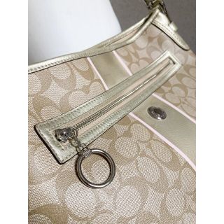 コーチ COACH シグネチャー ショルダーバッグ ゴールド/本革×合皮