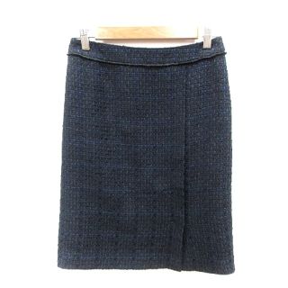 ユナイテッドアローズグリーンレーベルリラクシング(UNITED ARROWS green label relaxing)のグリーンレーベルリラクシング タイトスカート ひざ丈 チェック 36 紺(ひざ丈スカート)