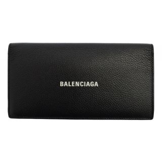 バレンシアガ(Balenciaga)のBALENCIAGA バレンシアガ ロゴ レザー ロング ウォレット 財布 ブラック 594692(長財布)