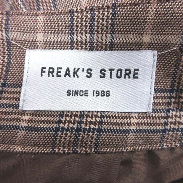 FREAK'S STORE(フリークスストア)のフリークスストア フレアスカート ロング チェック タック ベルト S 茶  レディースのスカート(ロングスカート)の商品写真