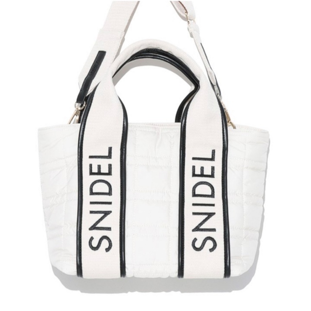 snidel スナイデル キルティングロゴバッグ 白 完売 22aw - www