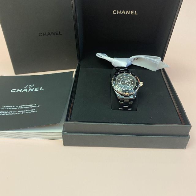 【内祝い】 CHANEL - 腕時計J12＊ダイヤモンド12粒＊BLACK 腕時計
