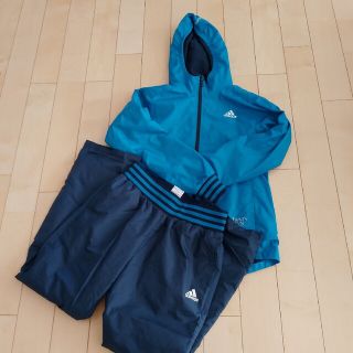 アディダス(adidas)のお値下げ　アディダス　ウインドブレーカー上下　青(ナイロンジャケット)