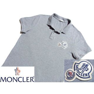 MONCLER - MONCLER モンクレール ダブルワッペン ポロシャツ M グレー