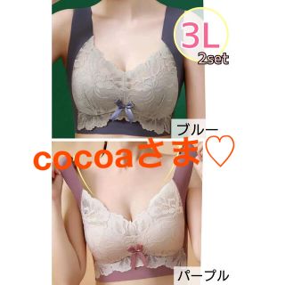 【cocoaさま】ノンワイヤーブラ 3L 小さく見せるブラ くすみ 2点(その他)