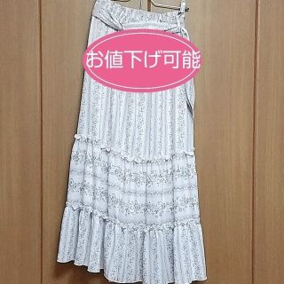 アクシーズファム(axes femme)の【美品】アクシーズファム   パープル   花柄スカート(ロングスカート)