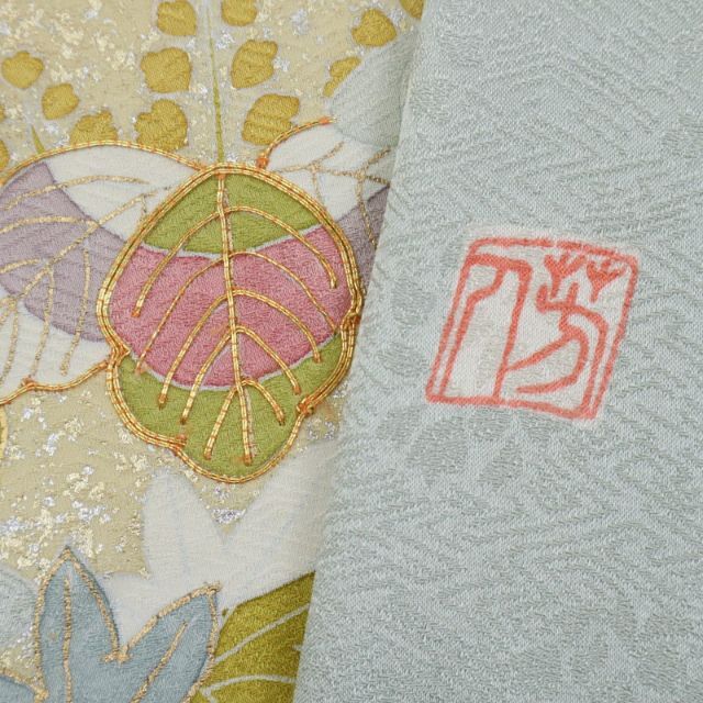 新品】京友禅お宮参り・正絹綸子・仮絵羽(仮縫いもの) いたかっ 新品】京友禅お宮参り・正絹綸子・仮絵羽(仮縫いもの) いたかっ