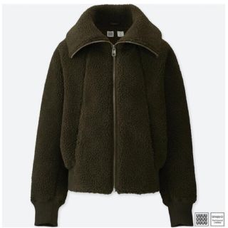 ユニクロ(UNIQLO)のUNIQLO U フリースブルゾン　ボアジャケット　ダークグリーン(ブルゾン)