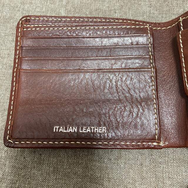 【イタリアンレザー】二つ折り財布 メンズのファッション小物(折り財布)の商品写真