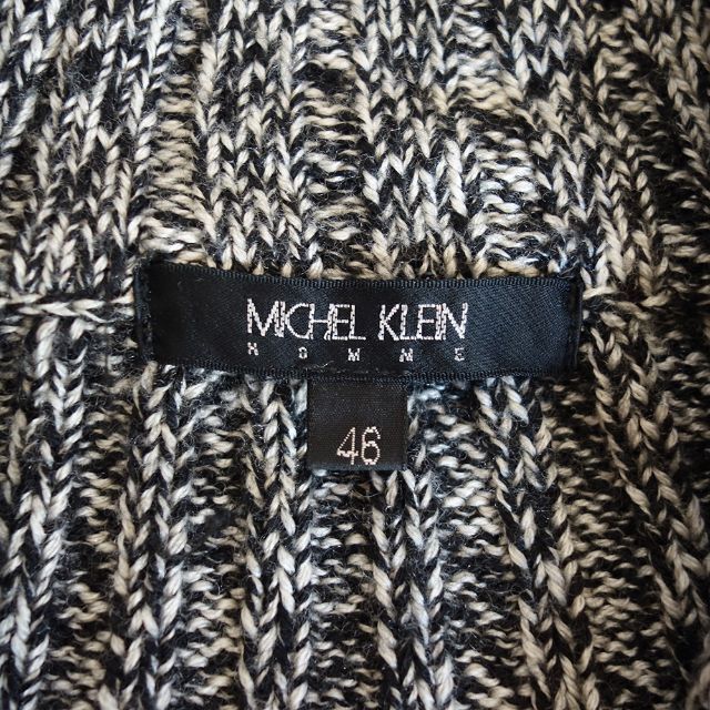 MICHEL KLEIN(ミッシェルクラン)のミッシェルクラン　スタンドカラー カーディガン　美品　46　グレー メンズのトップス(カーディガン)の商品写真