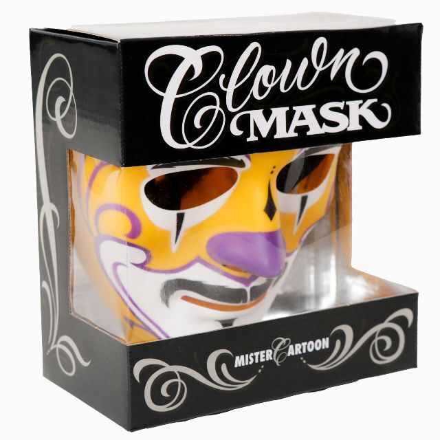 MISTER CARTOON CLOWN MASK YELLOW PURPLE