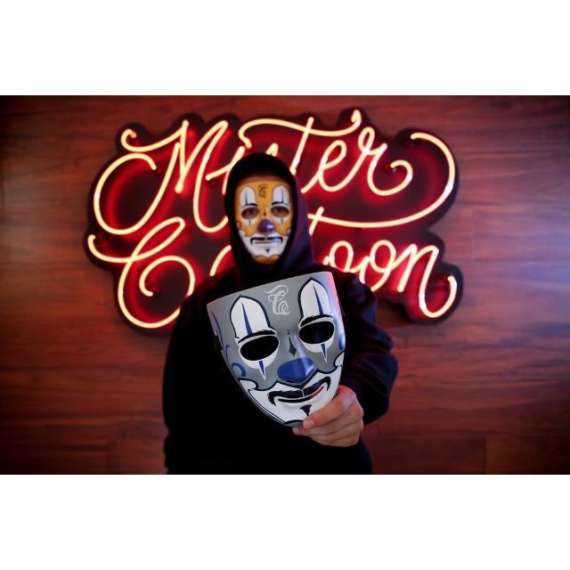 MISTER CARTOON CLOWN MASK YELLOW PURPLE エンタメ/ホビーのコスプレ(小道具)の商品写真