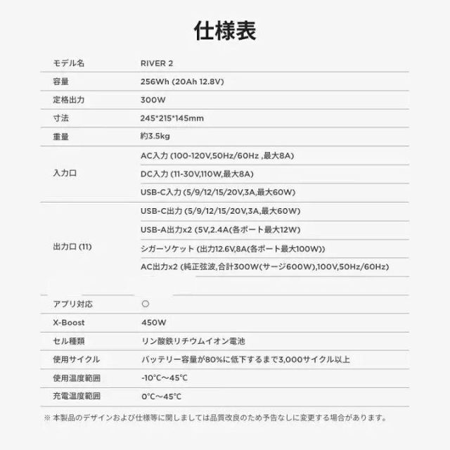 EcoFlow/エコフロー RIVER2/リバー2 ポータブル電源 バッテリー | www