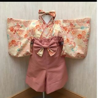 ♡初節句 お食い初め handmade ベビー袴 美品♡(和服/着物)