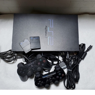 プレイステーション2(PlayStation2)のプレイステーション2本体　SCPH-10000　初期モデル　メモリーカード2枚付(家庭用ゲーム機本体)