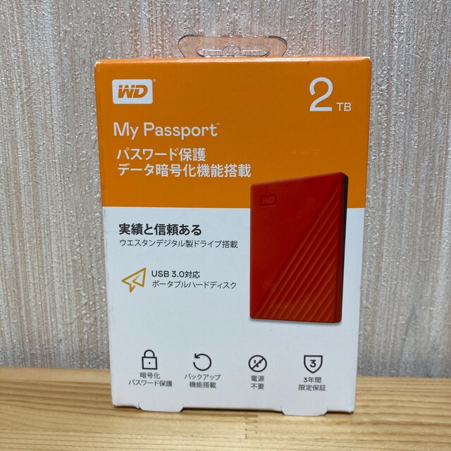 新品 WD 2TB My Passport ポータブル外付けハードドライブ - PC周辺機器