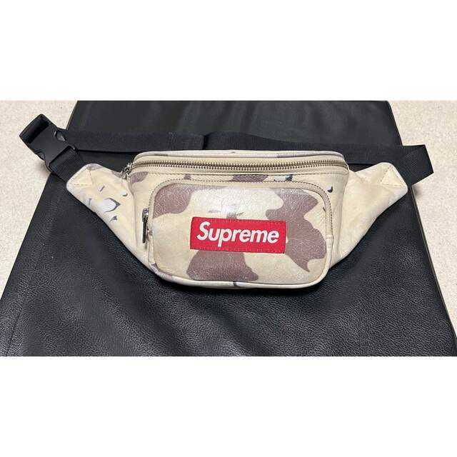 Supreme Leather Waist Bag Desert Camo