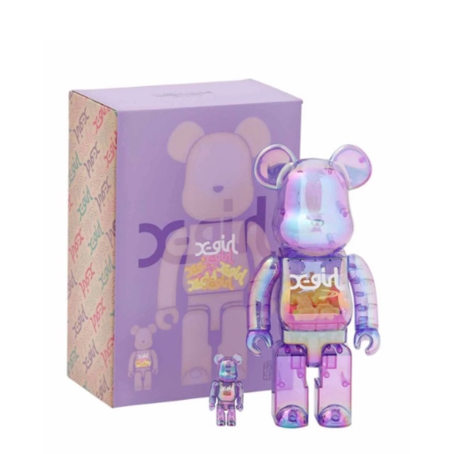 BE@RBRICK X-girl CLEAR PURPLE 100%&400%