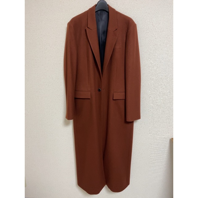 Shareef シャリーフ ロングチェスターコート テラコッタ色 大好き 60.0