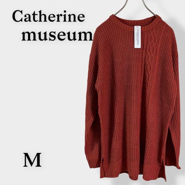 新品未使用 Catherin  museum ロング丈ニット　オレンジ　Mサイズ メンズのトップス(ニット/セーター)の商品写真