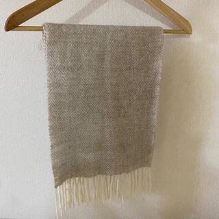 織人（origin）手紡ぎ 手織りストール マフラー beige ホームスパン(マフラー/ショール)