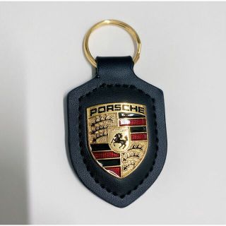 ポルシェ(Porsche)のポルシェ　キーホルダー　PORSCHE ポルシェ クレストキーホルダー　ブラック(車内アクセサリ)