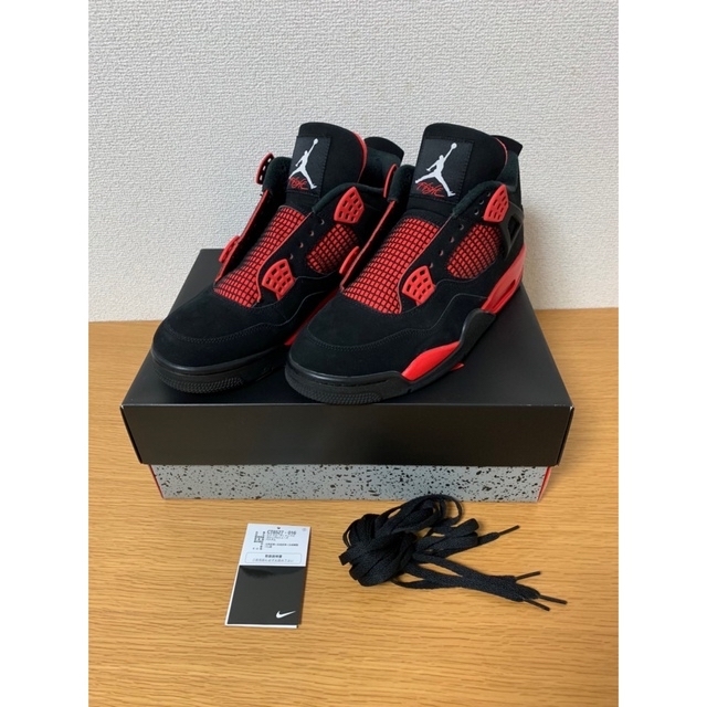 Nike Air Jordan 4 Red Thunder Crimson 28スニーカー