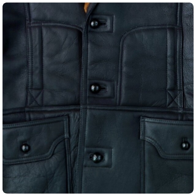究極の肌触り!! BORG 最高級リアルラムスキンムートンショールカラーコート メンズのジャケット/アウター(レザージャケット)の商品写真