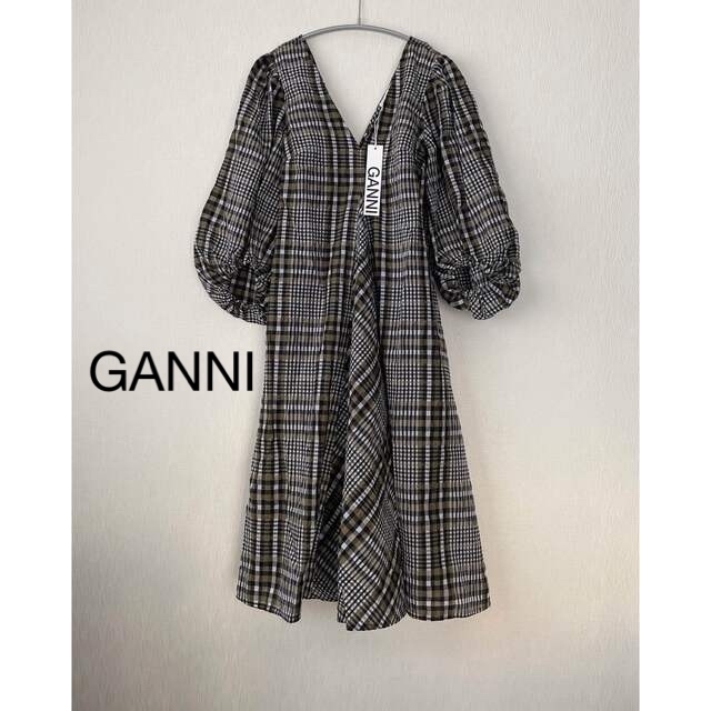 新品　GANNI ガニー　チェック　ワンピース