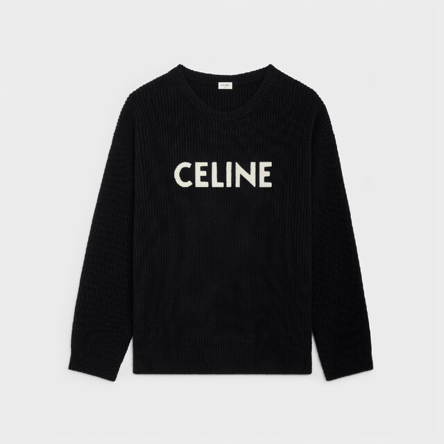 celine - CELINE オーバーサイズ セーター / リブ編みウールブラック