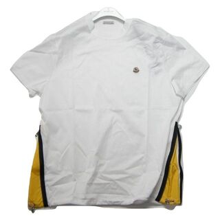 モンクレール(MONCLER)のサイズM◆新品 本物◆モンクレール サイドジップTシャツ 半袖T 白 メンズ(Tシャツ/カットソー(半袖/袖なし))