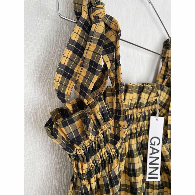 【新品】GANNI ガニー シャーリング チェック トップス ビスチェ