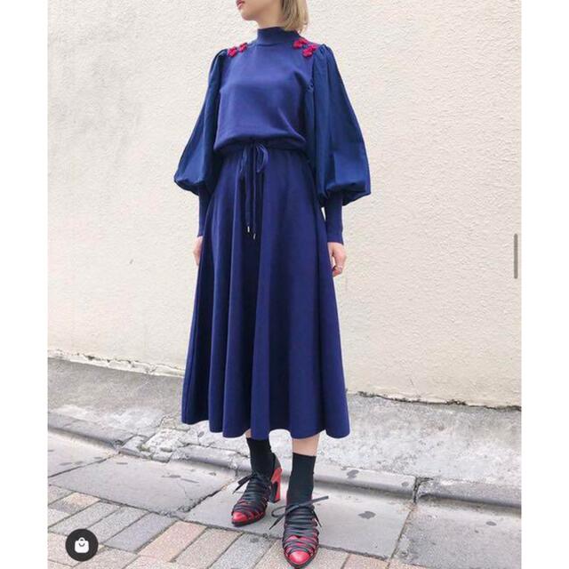 PAMEO POSE(パメオポーズ)の【タグ付き・美品】PAMEO POSE Mandarin Knit Dress レディースのワンピース(ロングワンピース/マキシワンピース)の商品写真