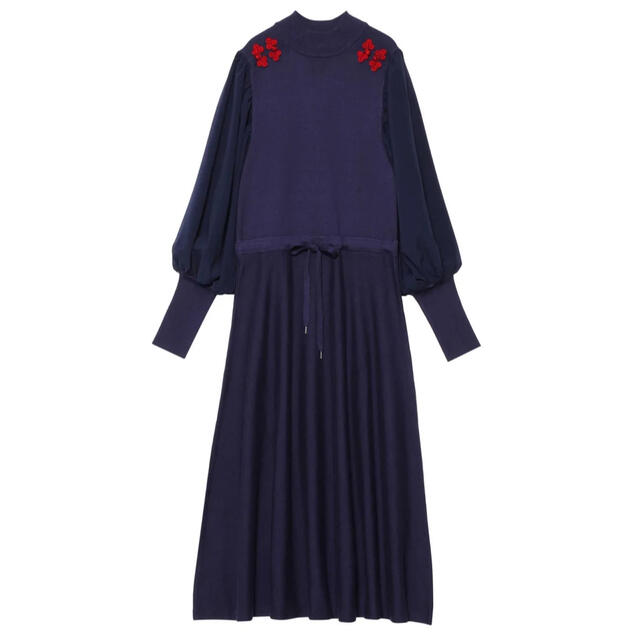 PAMEO POSE(パメオポーズ)の【タグ付き・美品】PAMEO POSE Mandarin Knit Dress レディースのワンピース(ロングワンピース/マキシワンピース)の商品写真