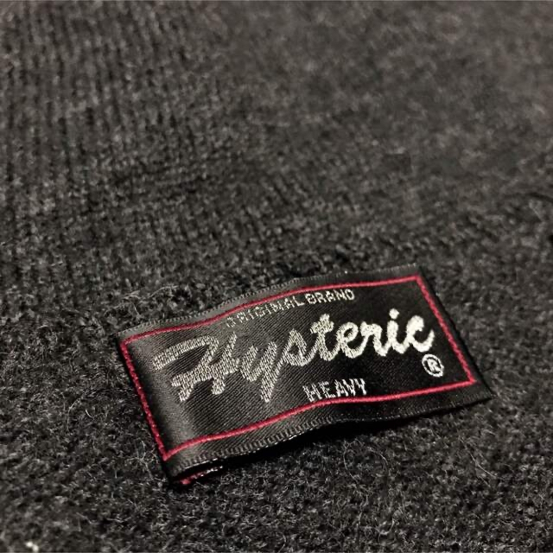 HYSTERIC GLAMOUR(ヒステリックグラマー)のヒステリックグラマー【美品】ほつれ加工 クルーネック ロゴ 長袖 ニット レディースのトップス(ニット/セーター)の商品写真