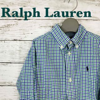 ラルフローレン(Ralph Lauren)のRalph Lauren/ラルフローレン　チェックシャツ　3T グリーン系(ブラウス)