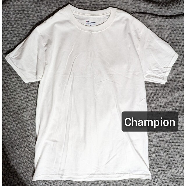 Champion(チャンピオン)のChampion白Tシャツ長丈ロングメンズホワイトMサイズ メンズのトップス(Tシャツ/カットソー(半袖/袖なし))の商品写真