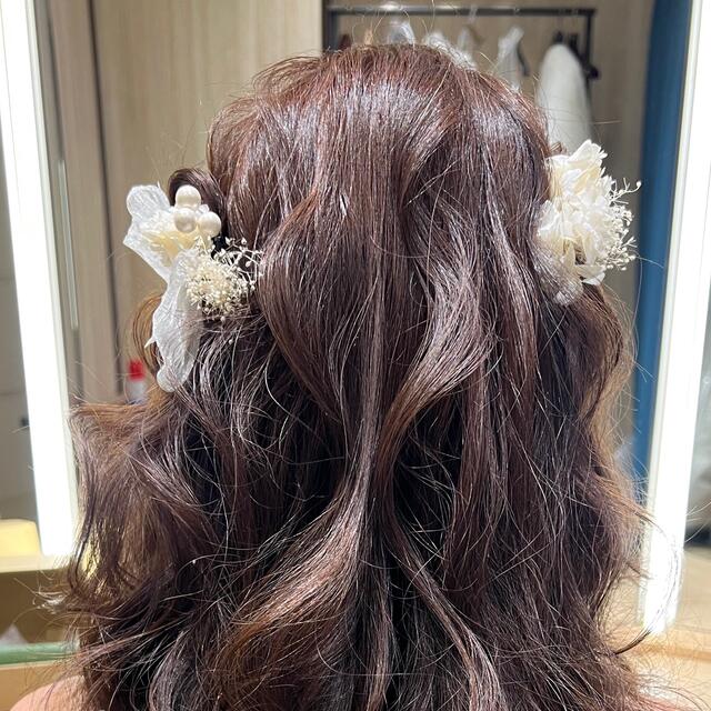 髪飾り　ウェディング　結婚式・卒業式・成人式　ドライフラワー　 レディースのヘアアクセサリー(ヘアピン)の商品写真