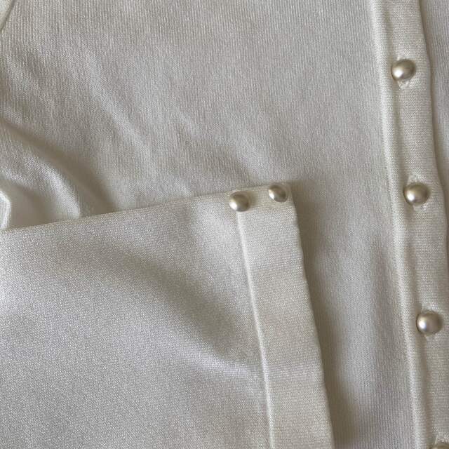 新品未使用品 Rene ルネ パールボタンカーディガン 34 ホワイト S-