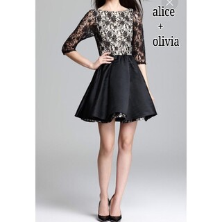 アリスアンドオリビア(Alice+Olivia)の美品 alice+olivia  オーガンジースリーブワンピース(ミニワンピース)