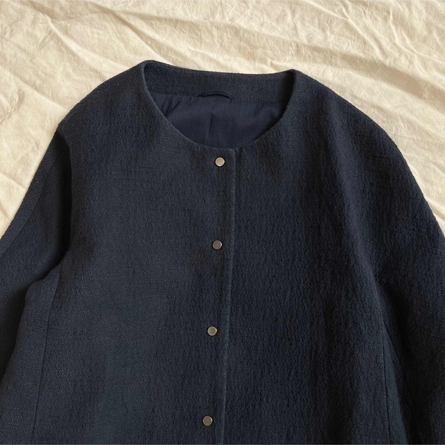 アナイ ANAYI ノーカラージャケット ジャケット S 36 ネイビー