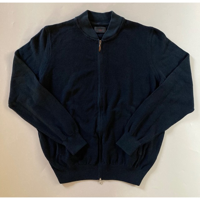 Gran Sasso “Vintage” ジップアップニット 48 ネイビー