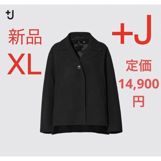 ユニクロ(UNIQLO)の新品　ユニクロ　+J  ダブルフェイスシャツジャケット　XLサイズ　ブラック(ピーコート)