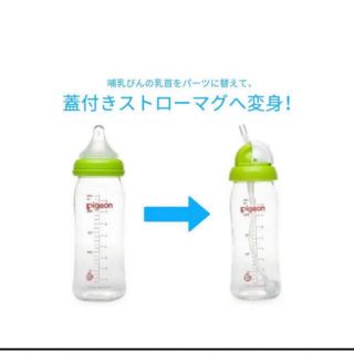 ピジョン【母乳実感】哺乳瓶用パーツ 蓋付きストロー(哺乳ビン用乳首)