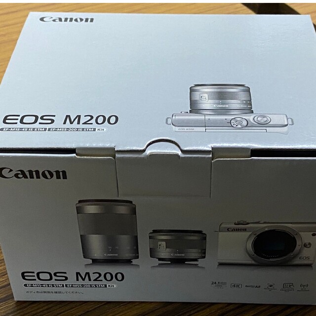 人気メーカー・ブランド EOS M200 白色標準レンズ 望遠レンズ セット