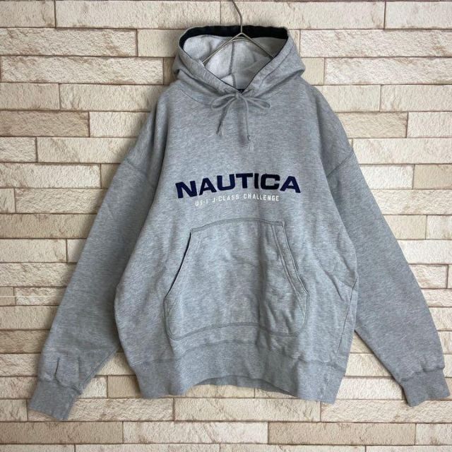 NAUTICA(ノーティカ)のNAUTICA パーカー 刺繍 ブランドロゴ レア ストリート オシャレ 古着 メンズのトップス(パーカー)の商品写真