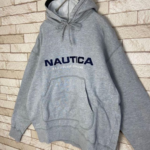 NAUTICA(ノーティカ)のNAUTICA パーカー 刺繍 ブランドロゴ レア ストリート オシャレ 古着 メンズのトップス(パーカー)の商品写真