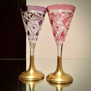 Baccarat - 【LAGNY】極々希少 オールドバカラ ラグニー 色被せ ワイン